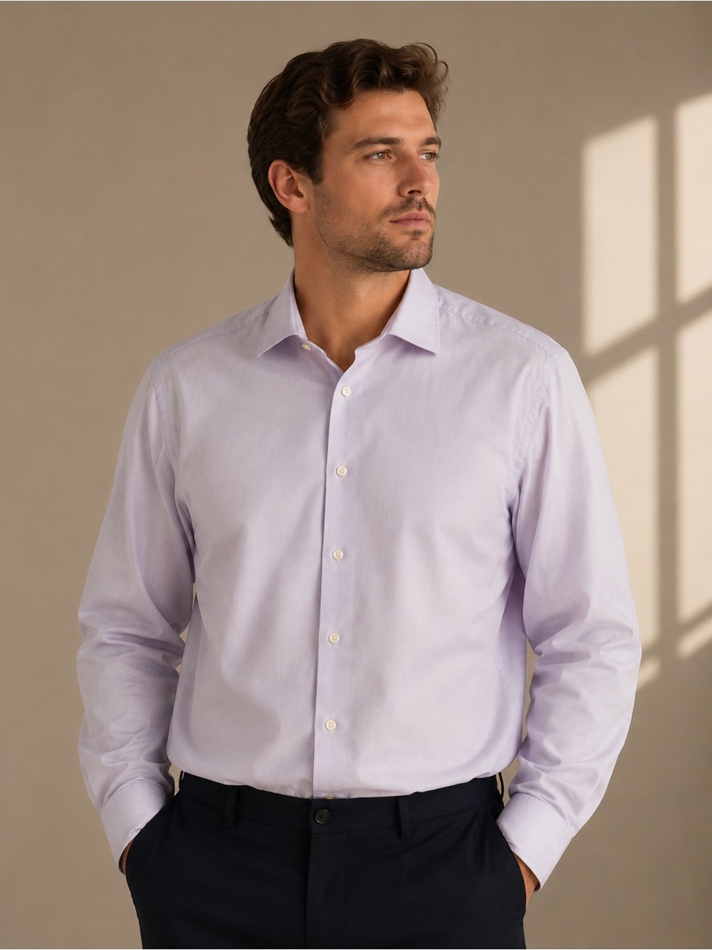 Banana Republic Men's Dress Shirt - Pale Lavender
